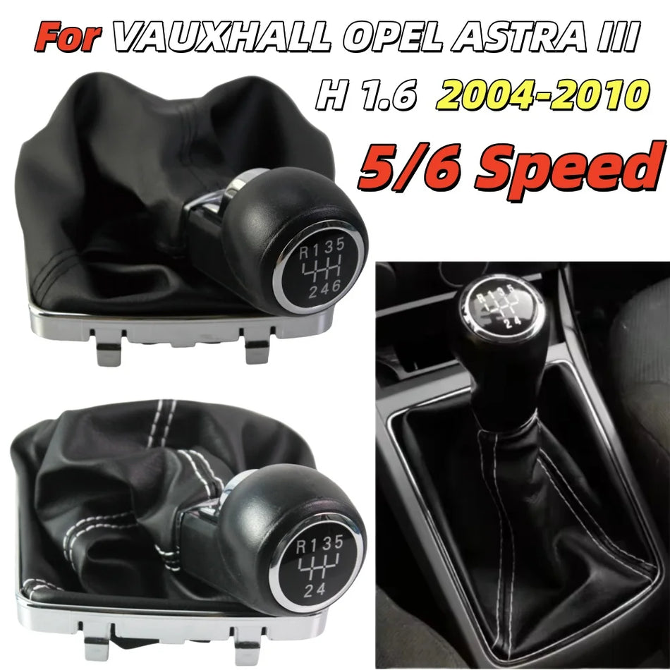 Schaltknauf für Opel/Vauxhall Astra H fünf bis sechs Gang manuell schwarzes Kunststoff