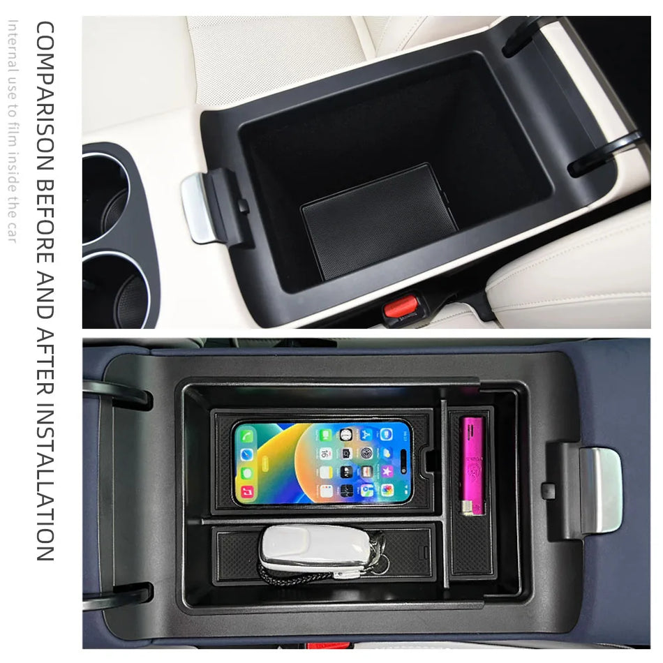 Xiaopeng G6 Armrest Storage Box, ABS Tray with Anti-Scratch Mat