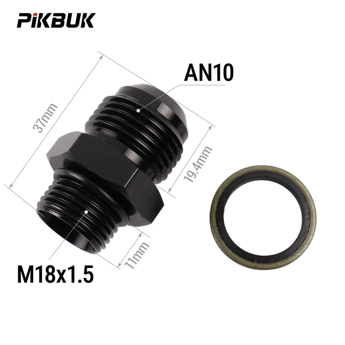 PIKBUK Aluminum AN10 to M12/14/16/18/20/22x1.5 Adapter Flare Fitting Auto Hose Fitting Male Oil Cooler Fitting by InterCyprus Trading Ltd