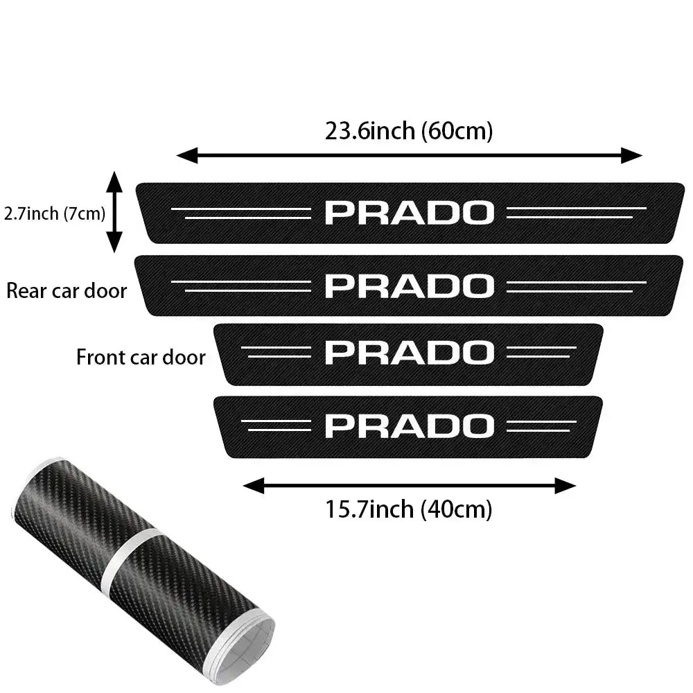 Carbon Fiber Door Sill Protector For Prado LC90 LC150 4Pcs