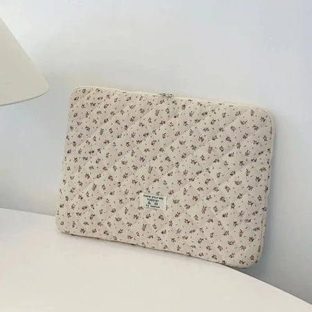 Flower Printed Quilted Laptop Sleeve For 11 To 15 Inches purple / 13 inch
