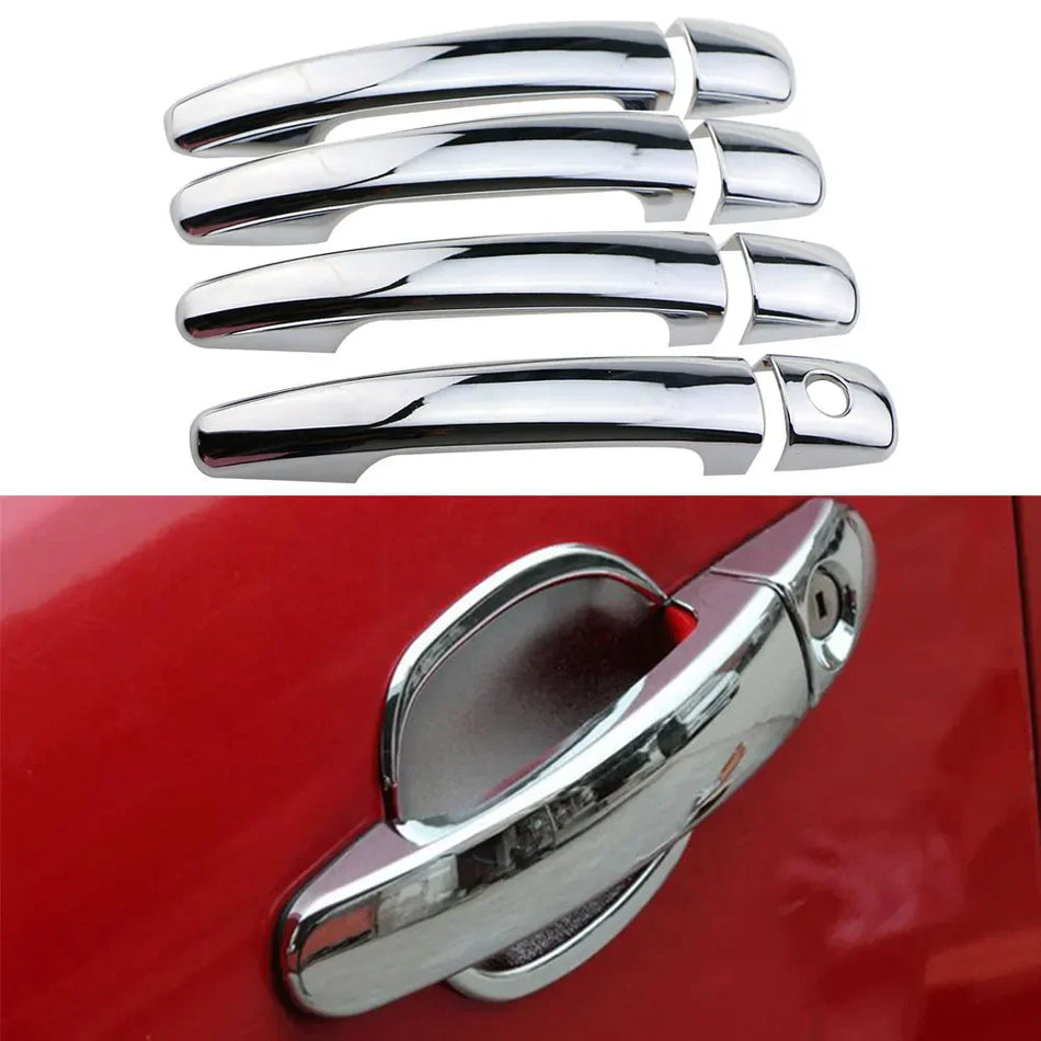 Комплект капаци за дръжки на врати Peugeot 3008, ABS сребрист, 8 броя, лесен за монтаж