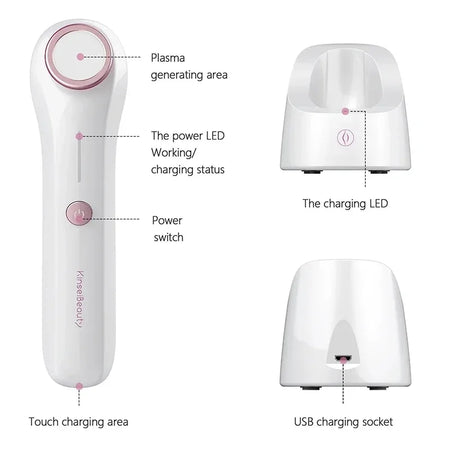 Plasma Facial Massager &ndash; Blue Light Ozone Therapy Device