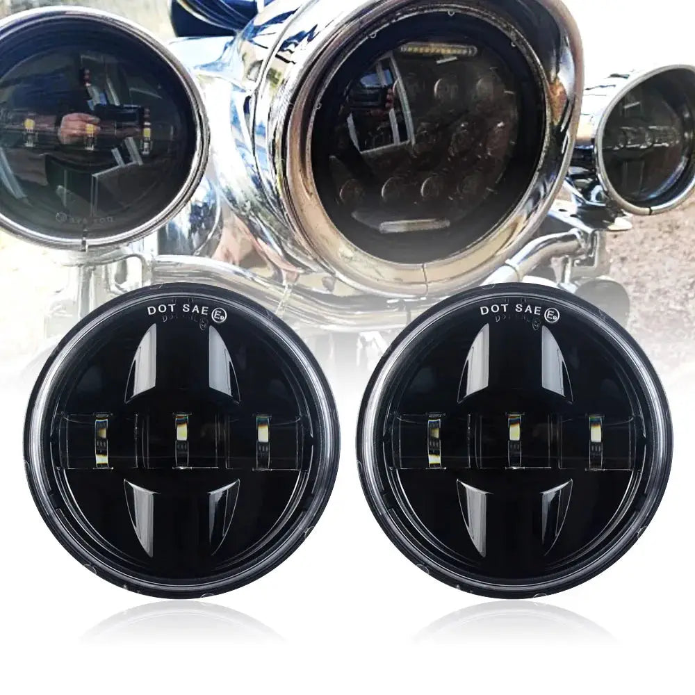 4.5 Inch LED Fog Lights Projector 4-1/2" Headlight Motorcycle Auxiliary Lamp for Electra Glide Road by InterCyprus Trading Ltd