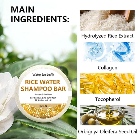 Organic Rice Shampoo Soap Bar &ndash; Nourishing Hair Growth Formula