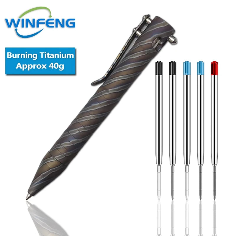 LISM Tactical Bolt Action Pen &ndash; Emergency Glass Breaker Burning With Refills