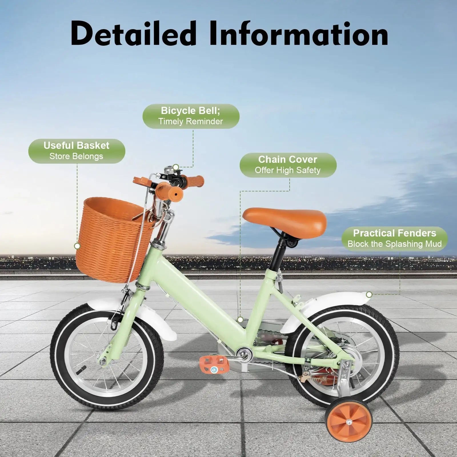 12 Inch Kids Balance Learning Bicycle - Height Adjustable