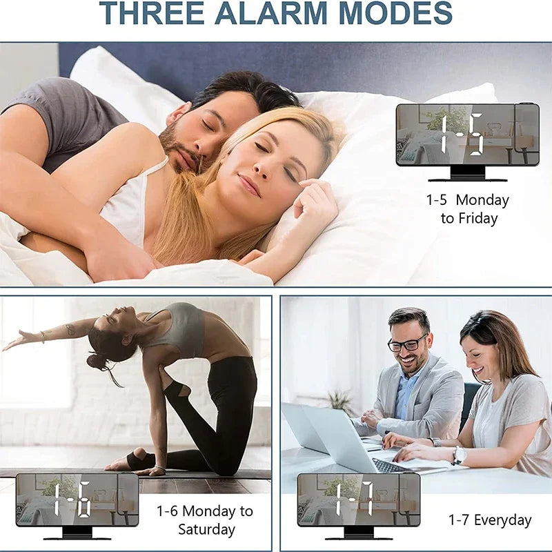 LED Digital Projection Alarm Clock with Temperature Display and Snooze Function