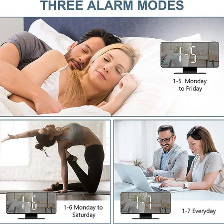 LED Digital Projection Alarm Clock with Temperature Display and Snooze Function