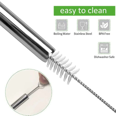 50Pcs Reusable Stainless Steel Straws &ndash; Eco-Friendly Durability