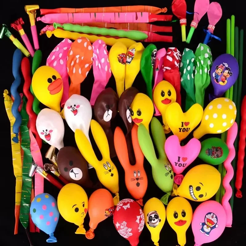 50/100Pcs 3D Cartoon Animal Balloons - Cute Duck Rabbit Random styles 100PCS / 10inch