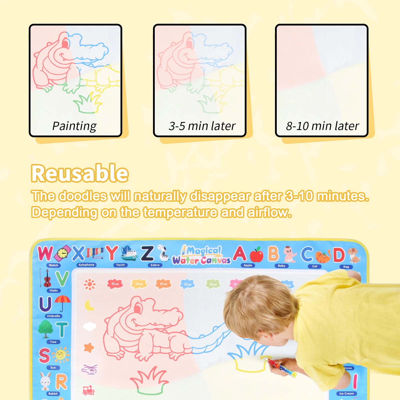 Coolplay Water Doodle Mat &ndash; Reusable Magic Pens for Creative Learning