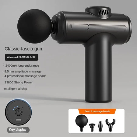 8Head USB Mini Massage Gun Black Key 4Head / CHINA / Type C Charge