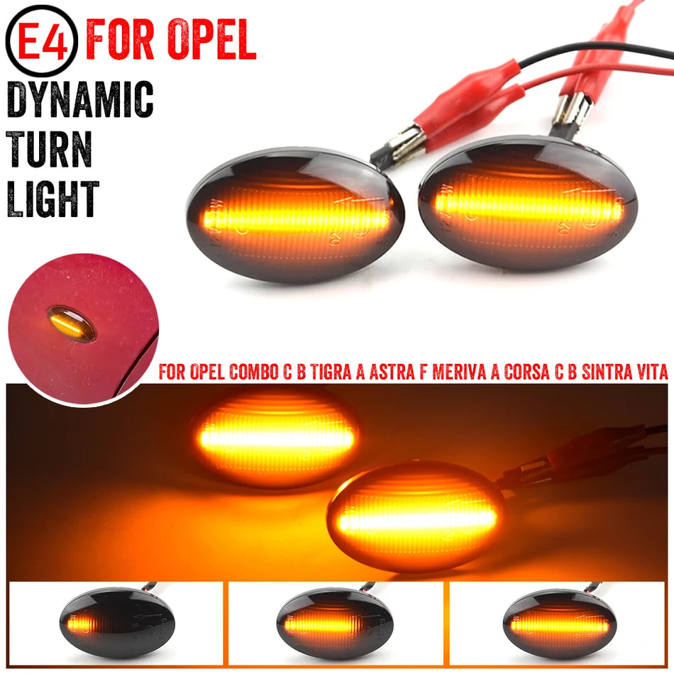 2 Pcs LED Dynamic Side Marker Lights For Opel Astra F Corsa B T92 S93