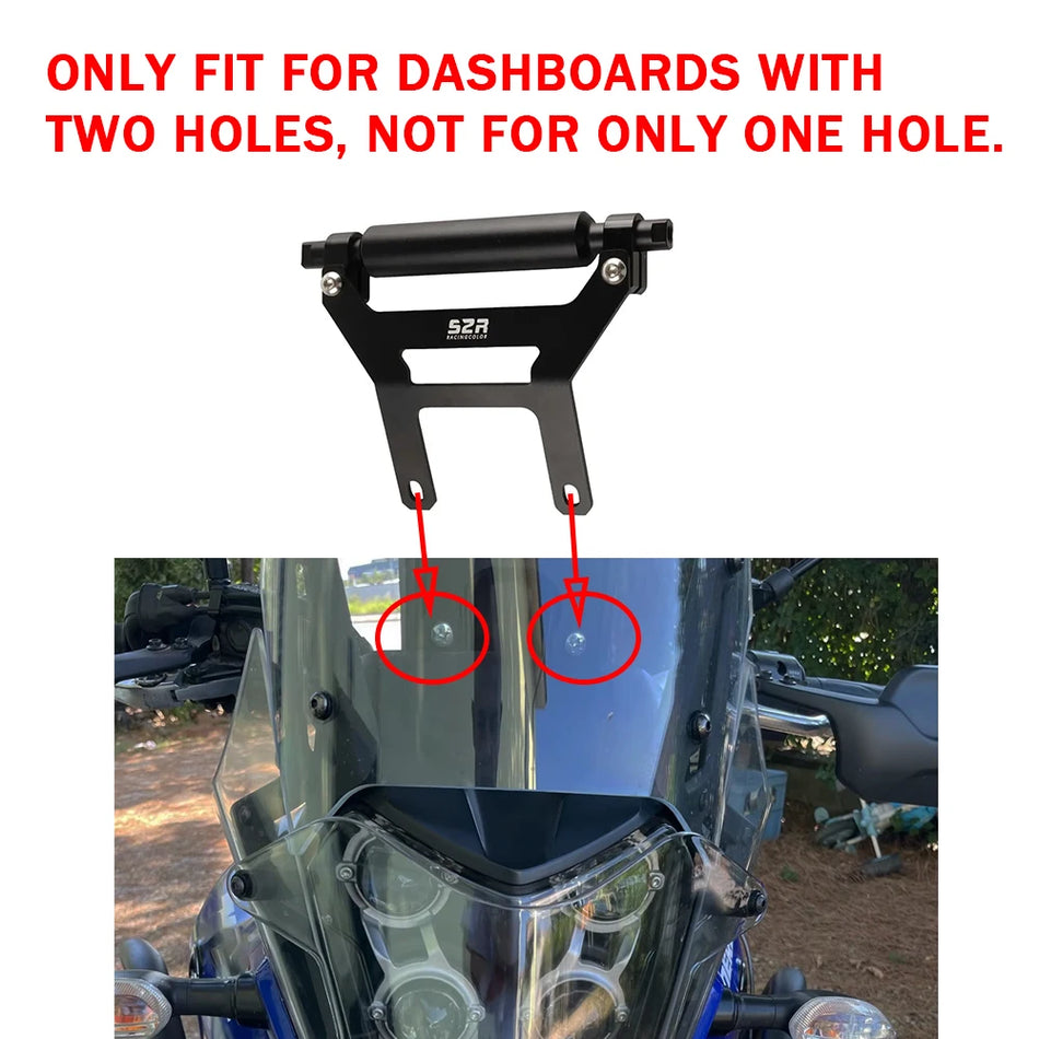 Držák stabilizátoru palubní desky Yamaha Tenere 700 s antivibračním systémem pro GPS navigaci, model Rally