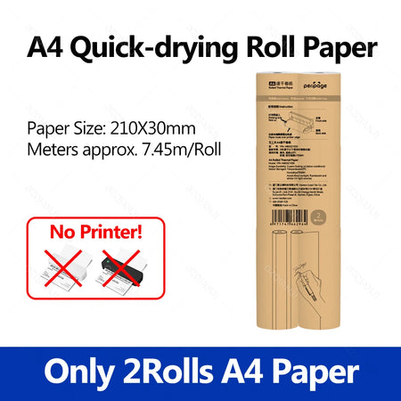 GZMA413 A4 Ink Free Portable Printer - Wireless Printing Only 2Rolls A4 Paper