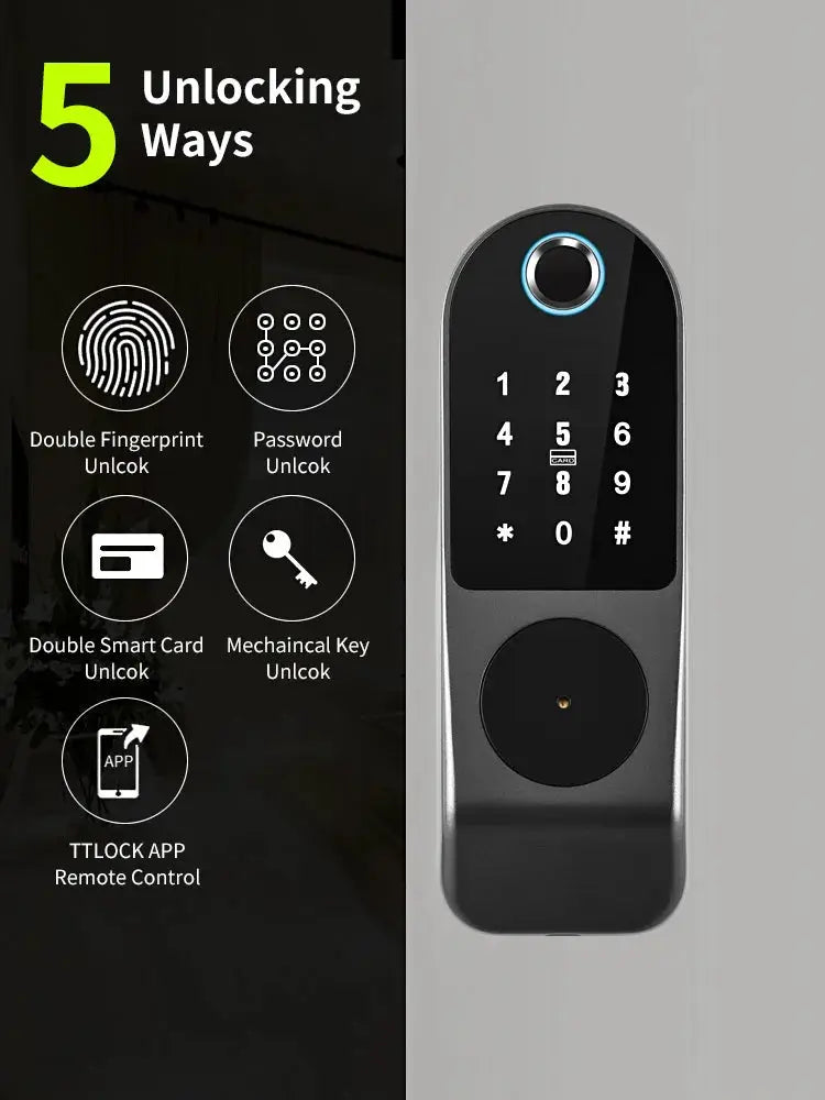 Smart Door Lock With Fingerprint, Wifi Remote Control And App Access by InterCyprus Trading Ltd