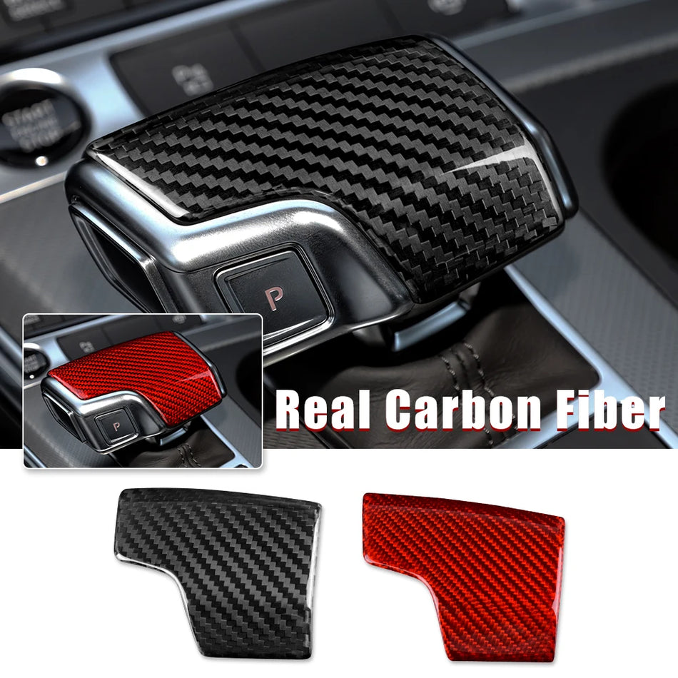 Rivestimento del pomello del cambio in fibra di carbonio a secco per Audi A6 A7 RS6 RS7 Q7 Q8 S8