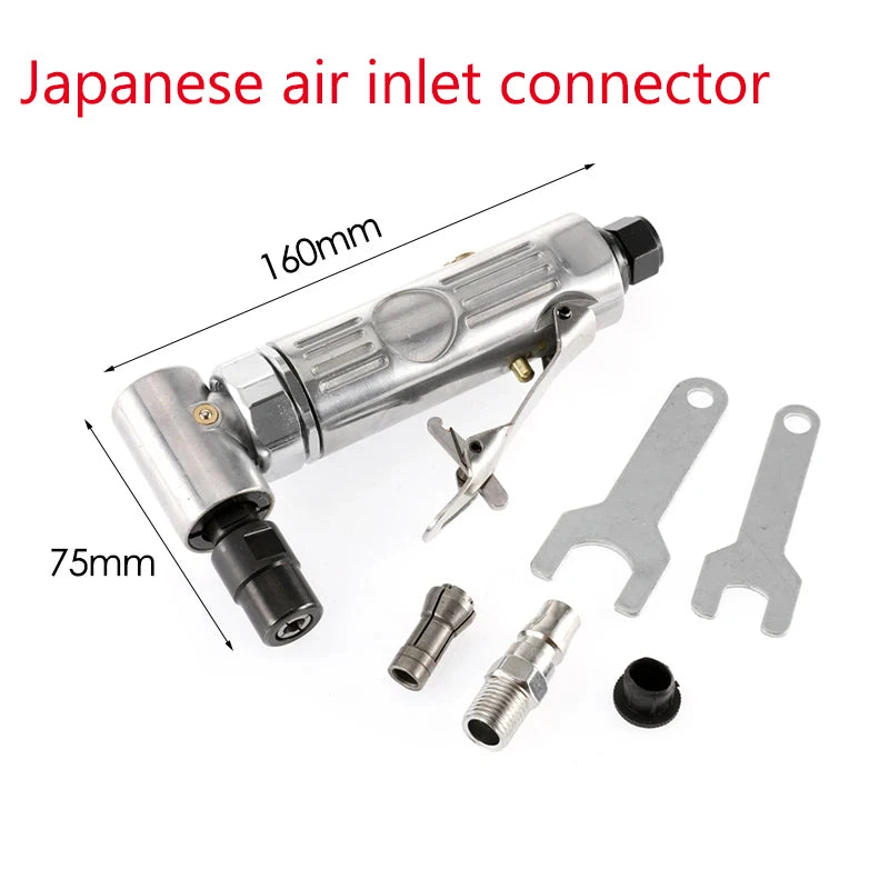 Mini 1/4 Air Angle Die Grinder 90 Degree - Safety Trigger