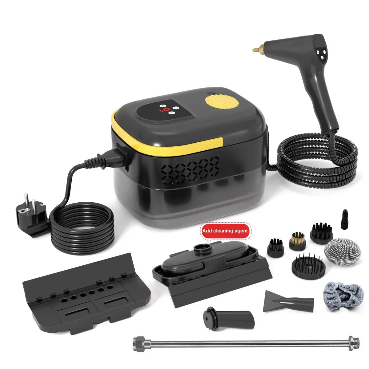 1500W Steam Cleaner High Temp Remote Control Pressure Washer Black Yellow / 220-240V