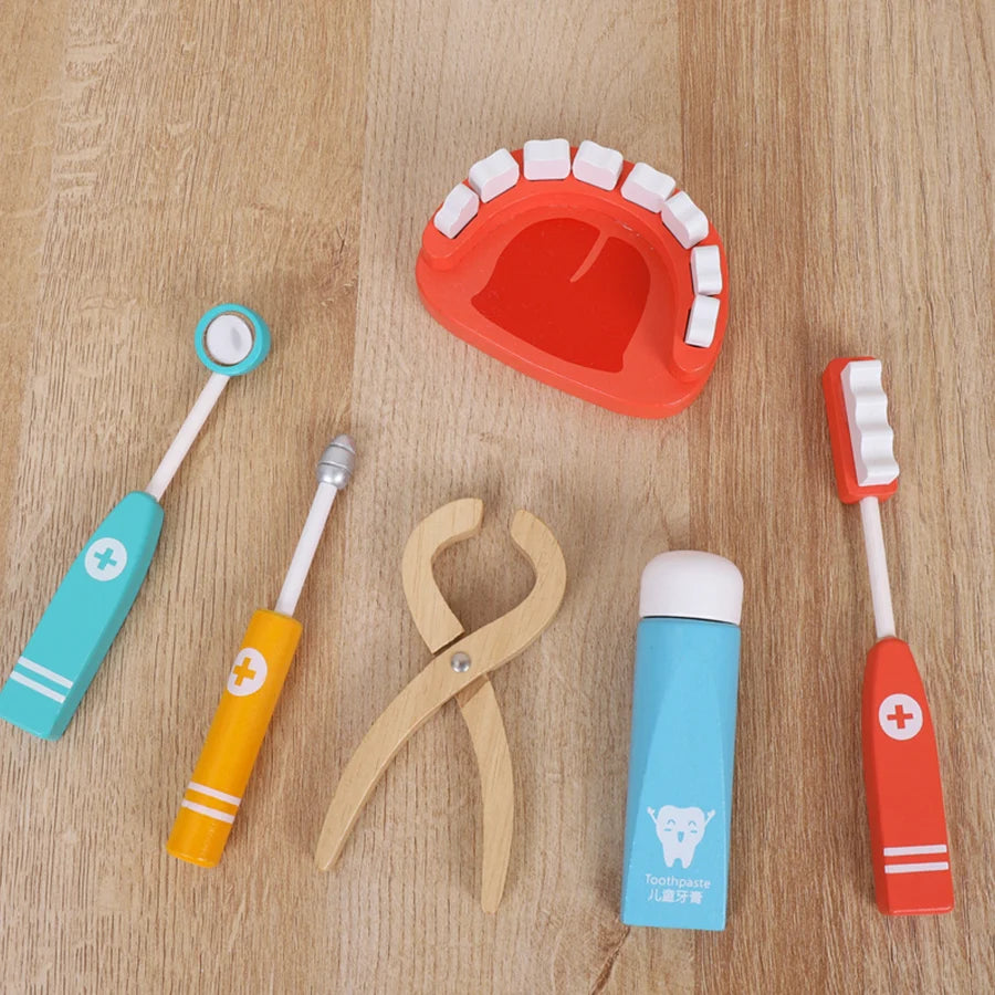 Lesena zdravniška oprema za otroke Igrača medicinski set Darilo