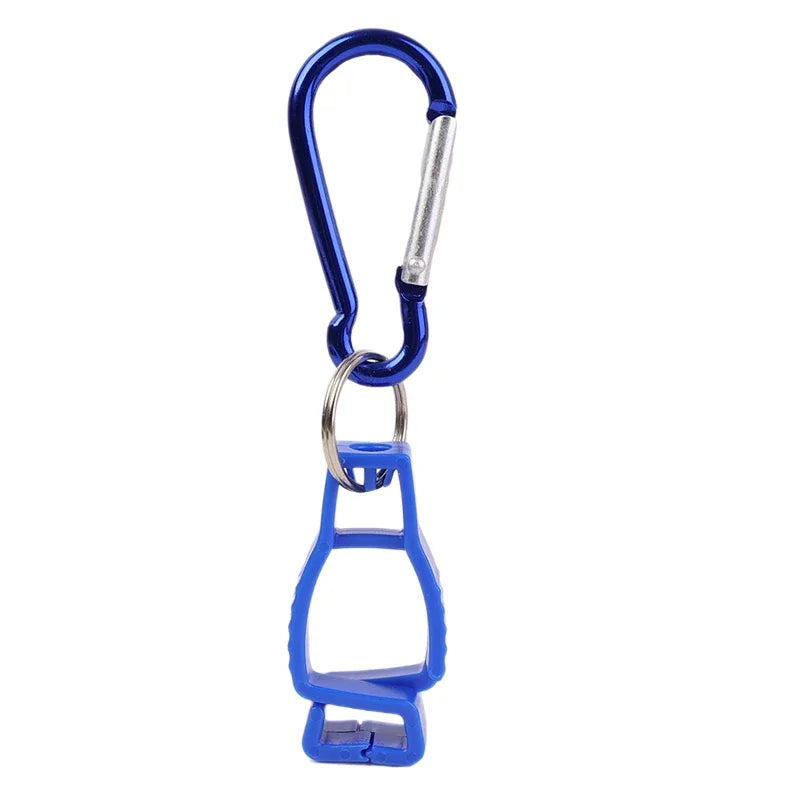 Glove Clip Hanger - Aluminium Alloy Safety Holder for Work Gloves Blue - 1pc