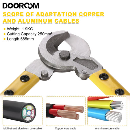 DOOROOM Manual Long Arm Cable Scissors &ndash; Fast Anti-Rust Hydraulic Cutter