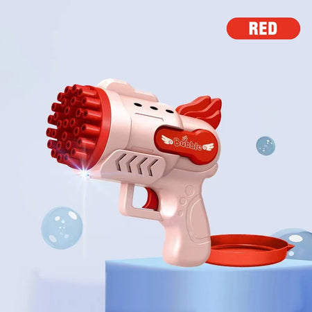 29 Holes Bubble Gun Toy For Kids Girls &ndash; No Spill Design Red