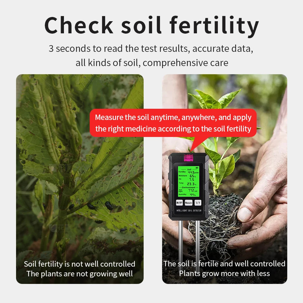 ST03 6 In 1 Digital Soil Tester - All-In-One PH Meter