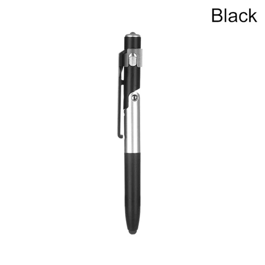 4 in 1 Multifunction Ballpoint Pen with LED Light and Phone Holder MP-8878-black