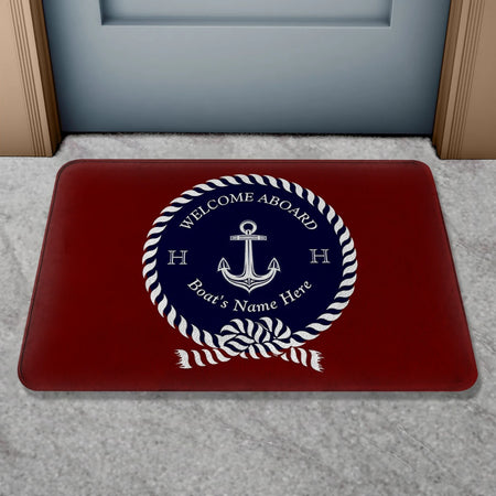 Custom Boat Name Non Slip Nautical Theme Doormat | Personalized Bath Rug LK240729100200 / 40X120CM