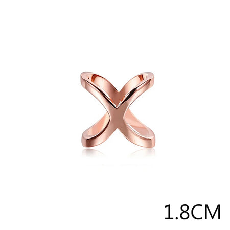 X-Shaped Silk Scarf Buckle Brooch &ndash; Shiny Multifunctional Jewelry Accessory Rose Gold 1.8cm