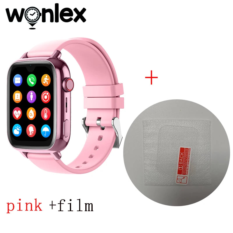 Wonlex 4G Kids Smart Watch with GPS, Video Call, and SOS Tracker pink and film