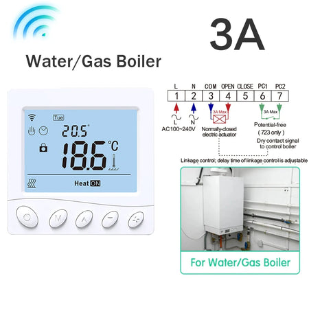 Warm Floor Thermostat WiFi Tuya &ndash; Smart Home Compatible Gas boiler heating