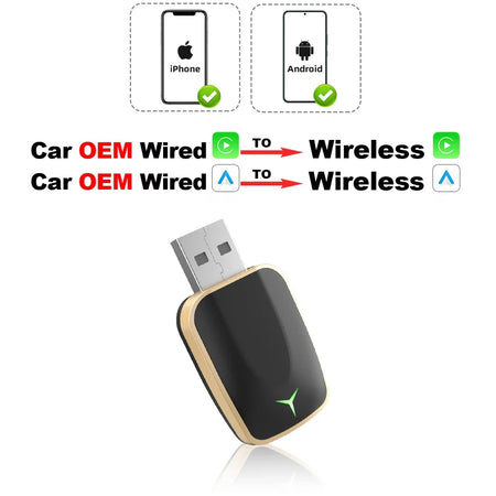 Wireless CarPlay Android Auto Adapter - Wireless Upgrade CP205 G