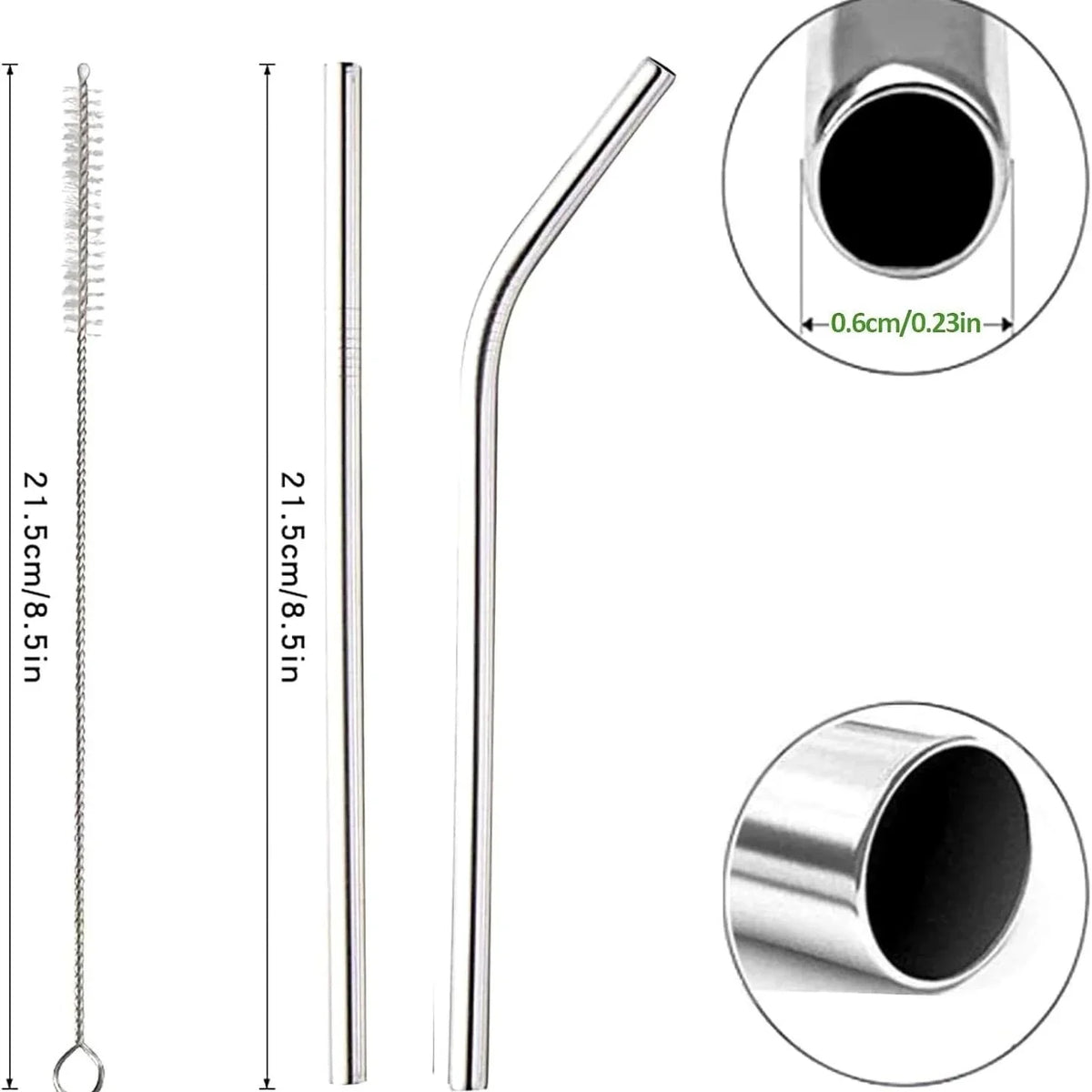 50Pcs Reusable Stainless Steel Straws &ndash; Eco-Friendly Durability