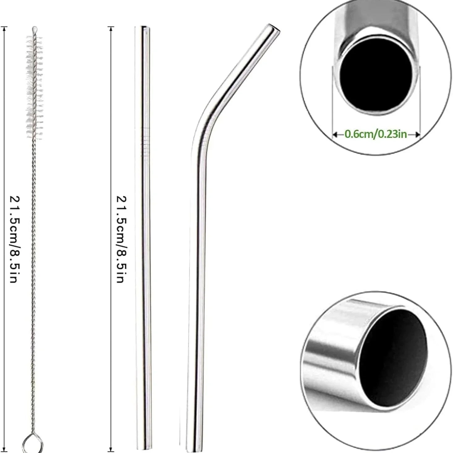 50Pcs Reusable Stainless Steel Straws &ndash; Eco-Friendly Durability