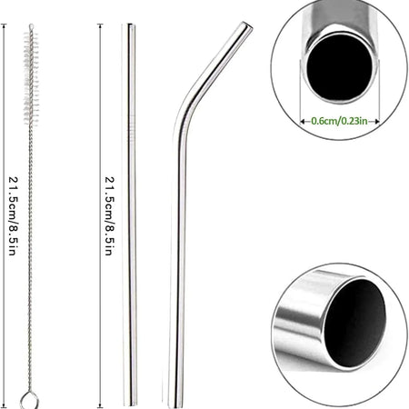 50Pcs Reusable Stainless Steel Straws &ndash; Eco-Friendly Durability