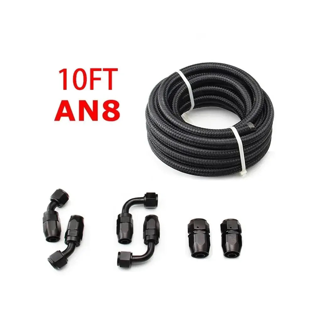 3M AN6/AN8/AN10 CPE Oil Fuel Fittings Hose End 0+45+90+180 Degree Oil Adaptor Kit AN6 Braided Oil Fuel Hose Line With Clamps by InterCyprus Trading Ltd
