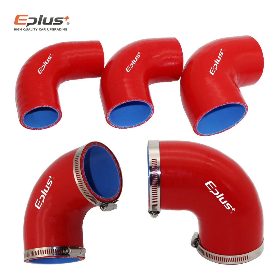 EPLUS Универсальный Силиконовый Шланг 90 Градусов Соединитель для Автомобильного Интеркулера Красный
