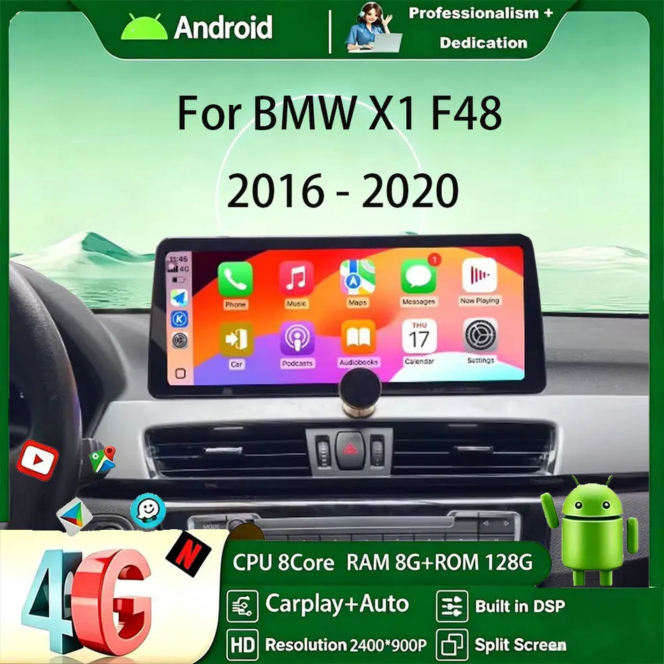 12.3 Inch Android Auto DSP Car Stereo for BMW X1 X2 F48 F49 2016-2022