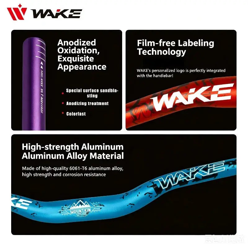 WAKE 30mm Riser Mountain Bike Handlebar 31.8mm*720/780mm Bicycle Handlebar Aluminum Alloy Bicycle Riser Bar Cycling Handle Bar by InterCyprus Trading Ltd