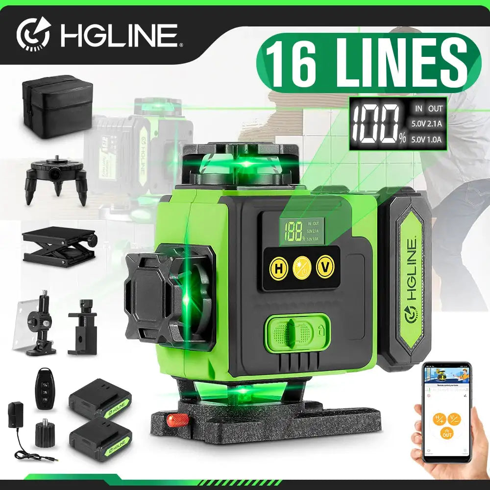 HGLINE 16 Lines 4D Laser Level &ndash; App Remote Control