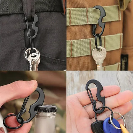 Multipurpose Stainless Steel Key Ring &amp; Bottle Opener Carabiner Tool