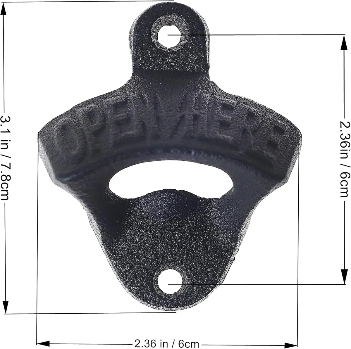 Wall Mounted Beer Opener Cast Iron Black 2Pack &ndash; Heavy Duty