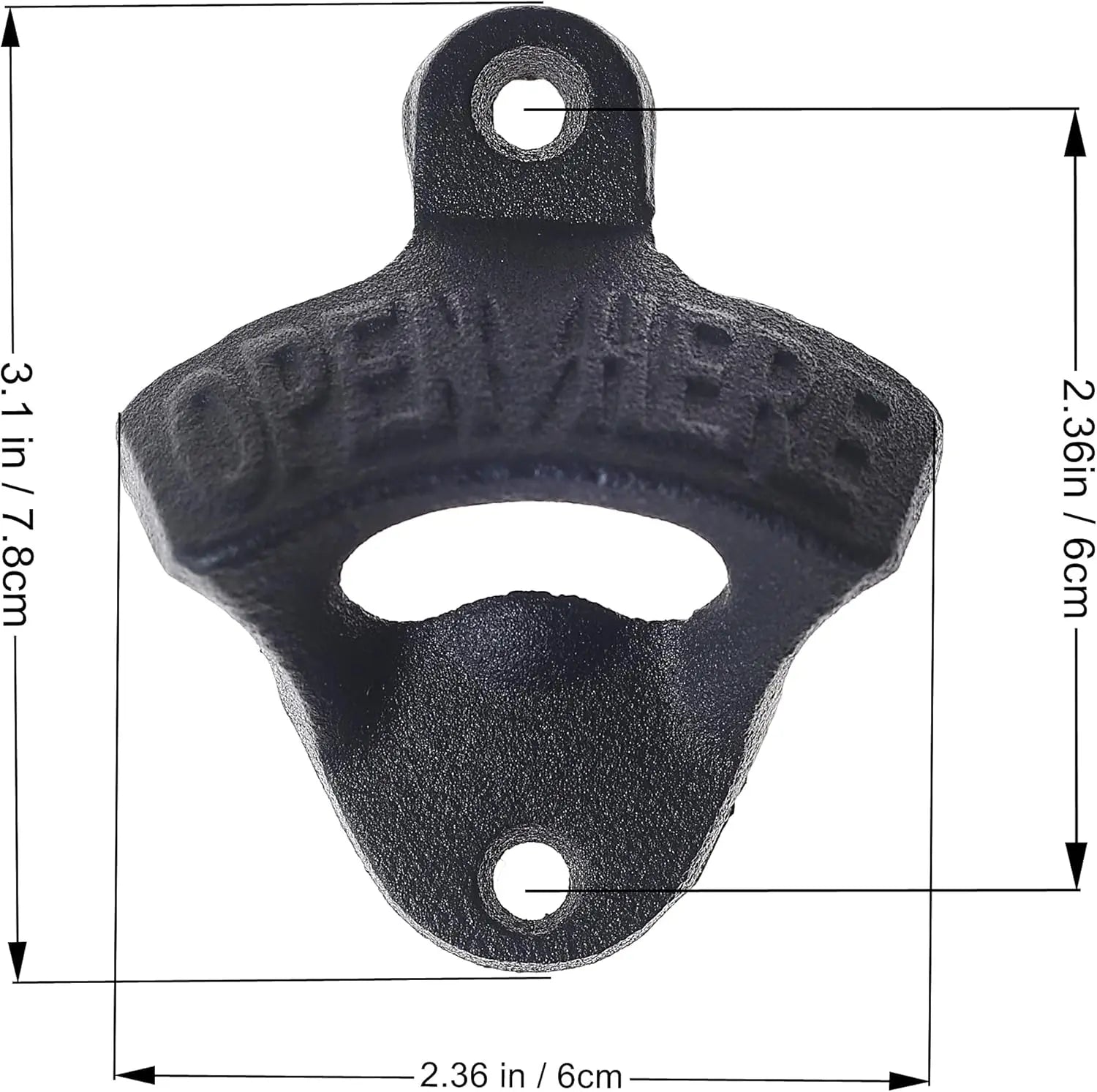 Wall Mounted Beer Opener Cast Iron Black 2Pack &ndash; Heavy Duty