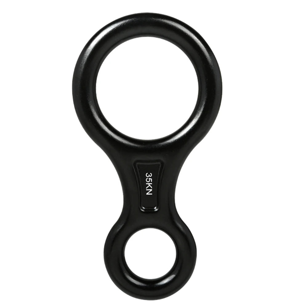 Figure 8 Small Climbing Descender Rappel Rings Outdoor Mountaineering Equipment Camping Portable Outdoor Elements Black / CN (Origin)