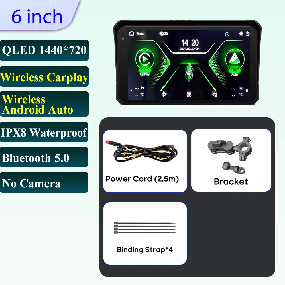 5 Inch Motorcycle Navigation GPS &ndash; IPX7 Waterproof with HD Recording 6in Screen