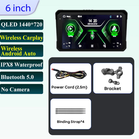 5 Inch Motorcycle Navigation GPS &ndash; IPX7 Waterproof with HD Recording 6in Screen