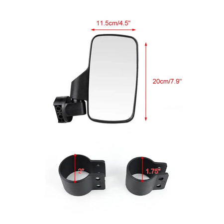 Side Mirror Compatible with Most UTVs with 1.75"/2" Coiled Tubing for Can-AM Maverick for Kawasaki for Honda Pioneer UTV ATV by InterCyprus Trading Ltd